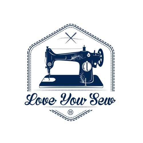 Love You Sew Logo and Brand Identity Design