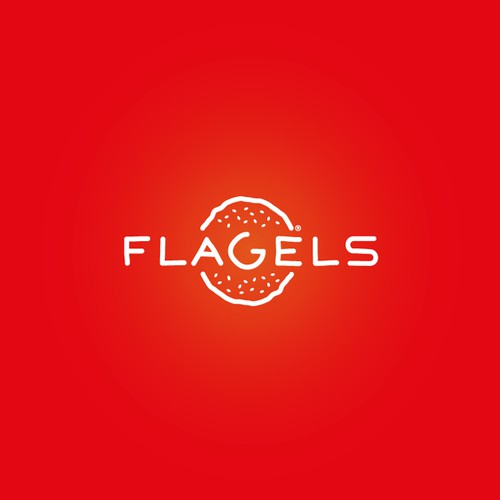 Logo design for Flagels (flat bagels)