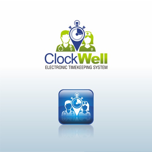 Clockwell logo for hospital timekeeping system