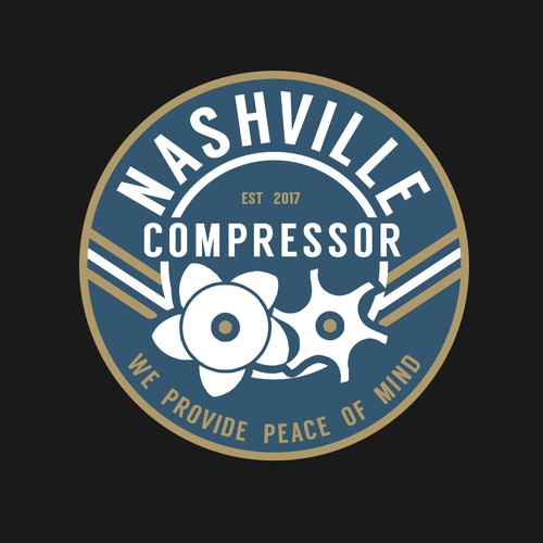 Vintage logo for  industrial air compressors seling and service business