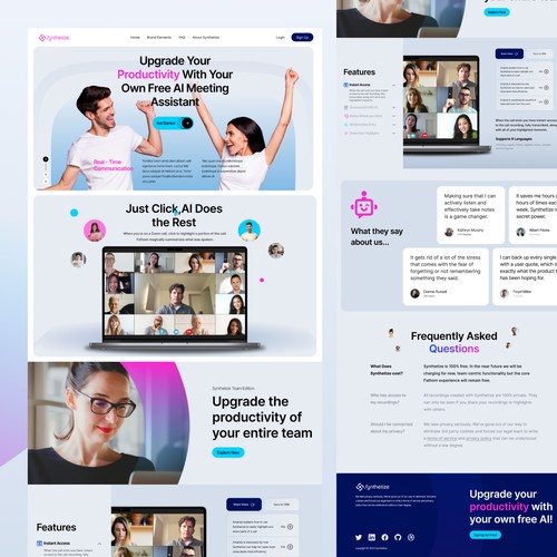Synthetize - AI Meeting Assistant Website