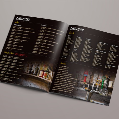 Bar Menu Design