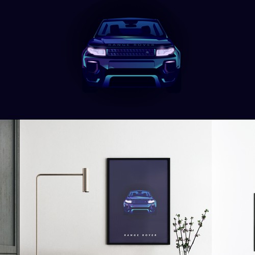 Range Rover Illustrated Poster