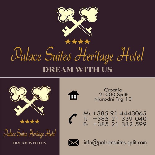 Business cards for Hotel in Split.