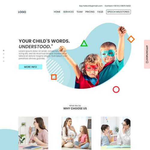 Child Words | Speech Therapy | Landing Page