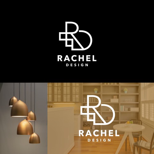 Bold logo for Rachel Design. I