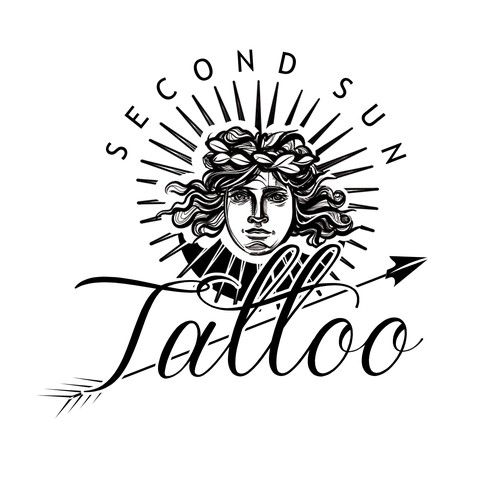 Sun King / Versailles inspired creative solution for Tattoo Shop logo