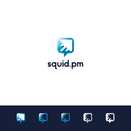 ( Chat Bubble + Squid + Arrow ) Logo