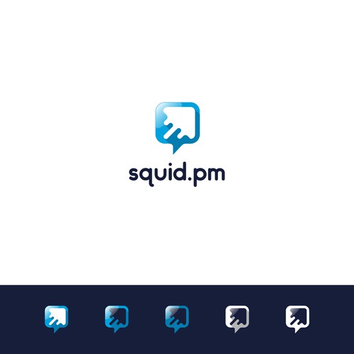 ( Chat Bubble + Squid + Arrow ) Logo