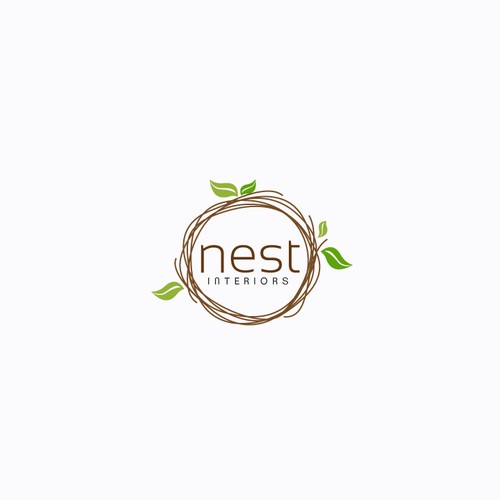  an organically inspired logo for my new interior design business "nest interiors"