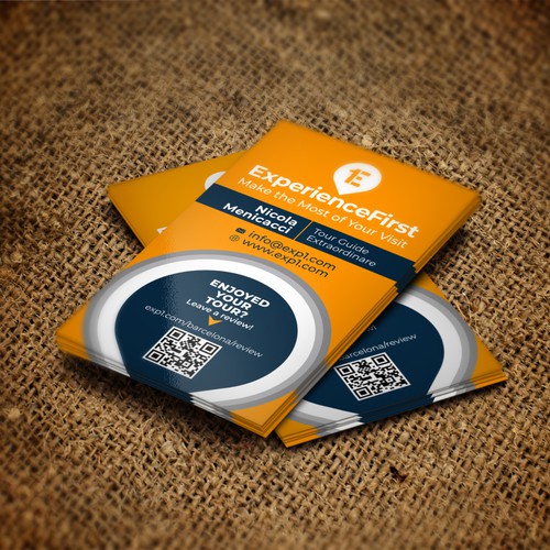 Bright and modern business card for biggest travel company in the U.S. and Europe