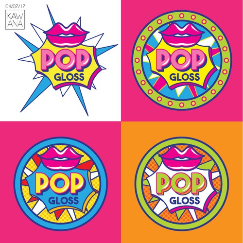 Logo for a lip gloss company: POP Gloss