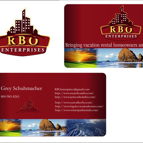 logo and business card for RBO Enterprises