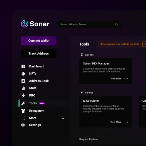 UI/UX review & redesign of SonarWatch Dashboard