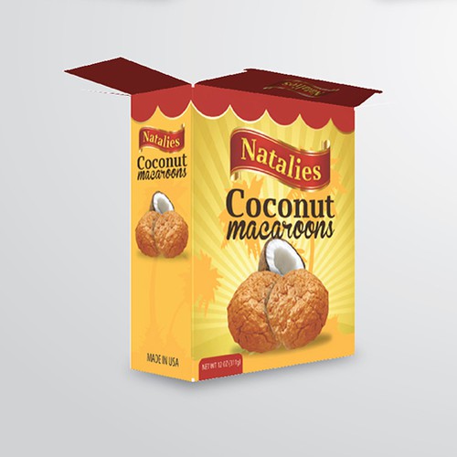 Coconut macaroons packaging box