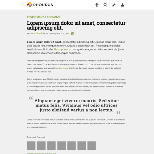 Post page design for online publishing platform