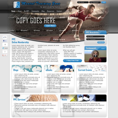 Winning website design for a sports training center