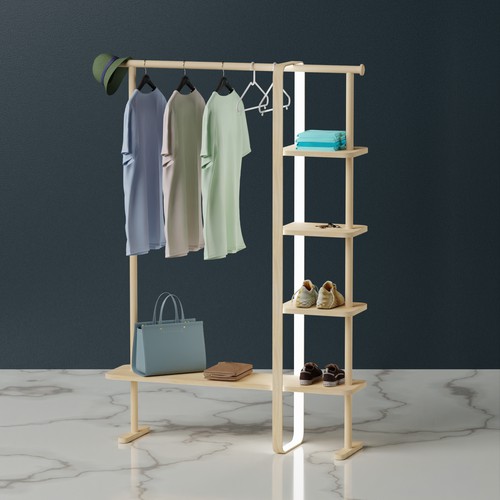 Wooden Cloth Rack