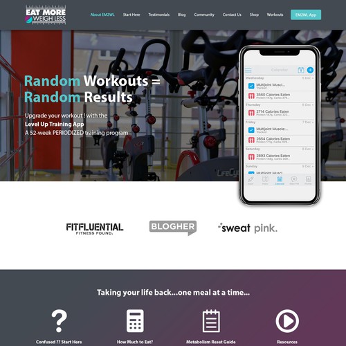 Fitness landing page