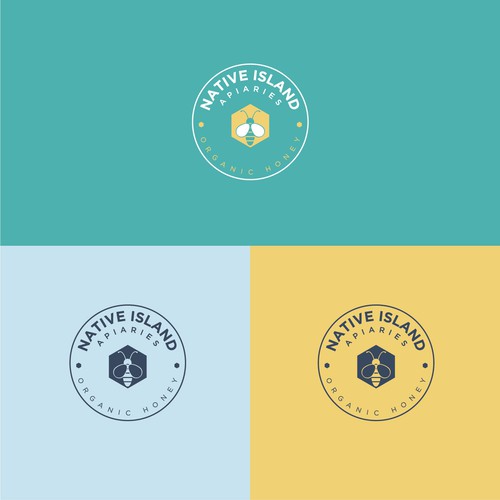 simple logo concept for Native Island organic honey.
