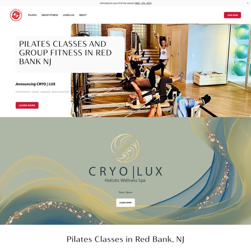 Pilates Plus and Cryo Lux Red Bank Design