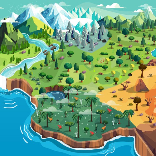 Biomes Illustrated Kids Map