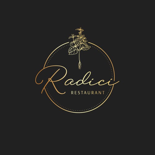 Luxury logo concept for vegan restaurant