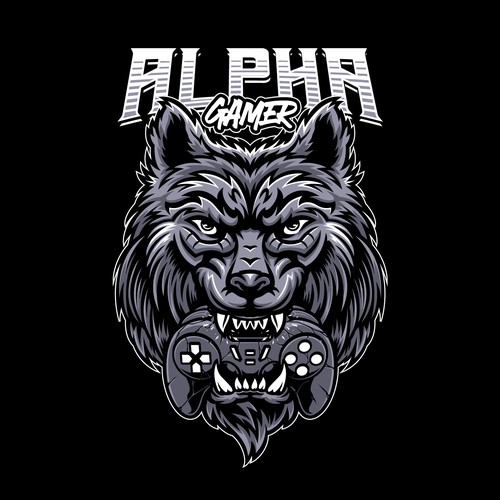 Wolf Bite Gamepad T-shirt Design
