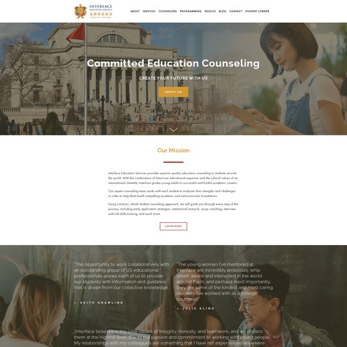 Interface Education Counseling Website Redesign