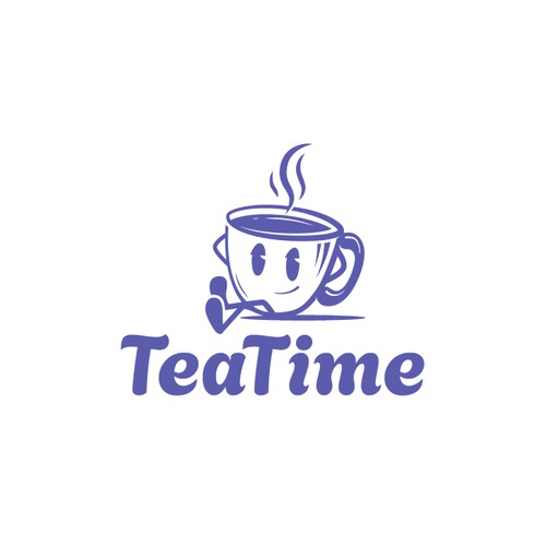 TeaTime Chill Cartoony Logo Illustration