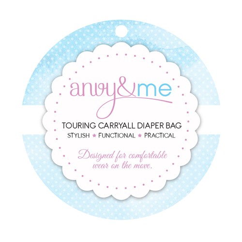 Simple label for stylish diaper bag