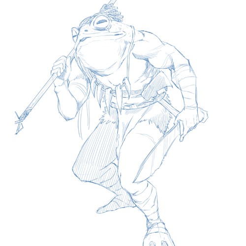 Amazon frog hunter character design