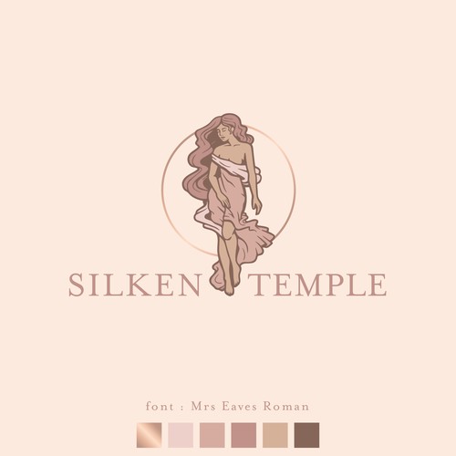 Feminine and Luxury logo for beauty products - Silken Temple