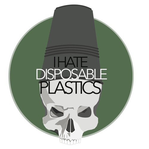 Grumpy Icon promoting less plastic use in daily life