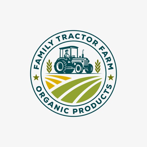 Farming logo with tractor