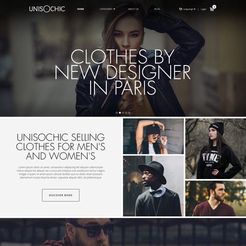 web design concept for Unisochic