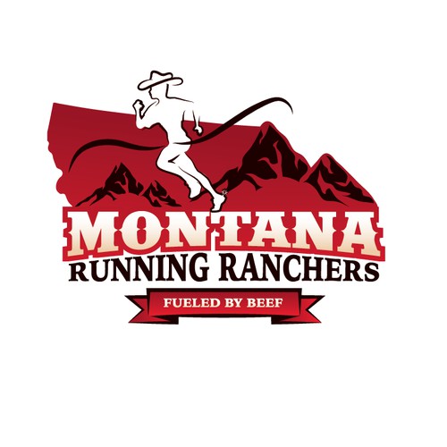 create a logo that has some western flair with running athlete (s)