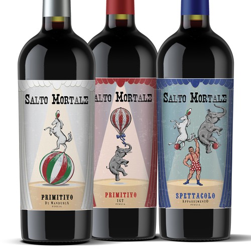 Salto Mortale - set of labels for Italian wines.