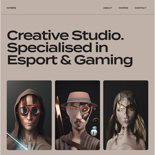 Website concept for NMBRS game studio
