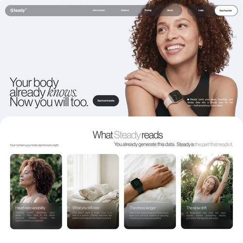 Steady — Wellness Platform Website