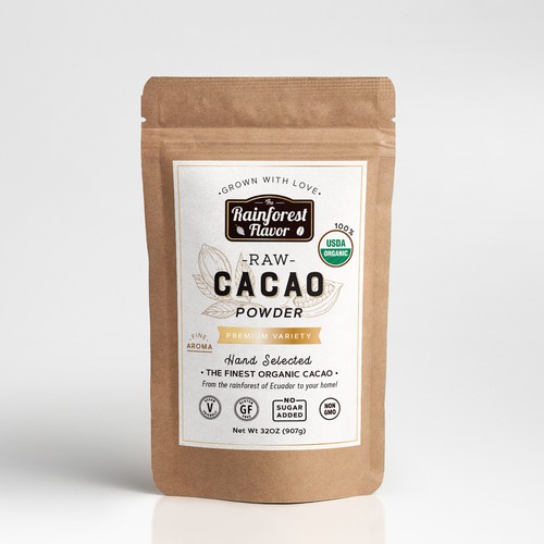 Raw Cacao label