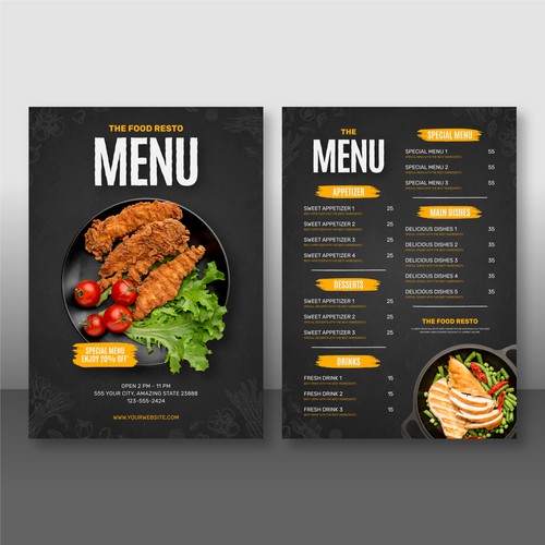 Menu food design 