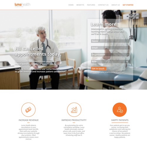 Website concept for medical app