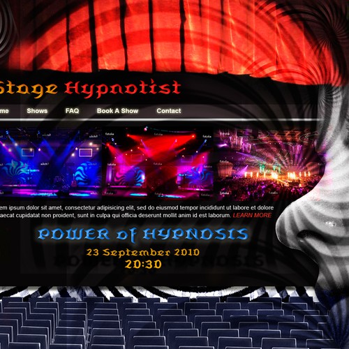 Stage Hypnotist Website Template (1 Page) - 4 Runner Up Prizes!