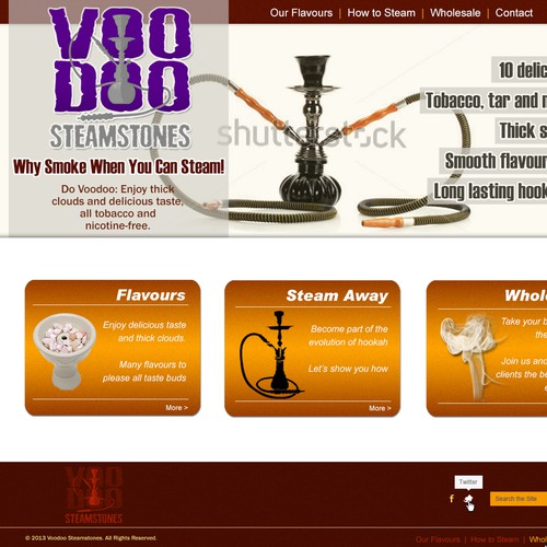 New website design wanted for Voodoo steamstones