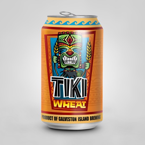 Galveston Island Brewing Tiki Wheat Product Rebrand