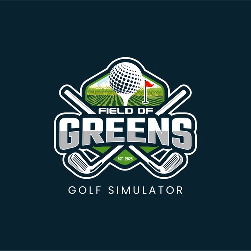 Field of Greens Golf Simulator Logo Design