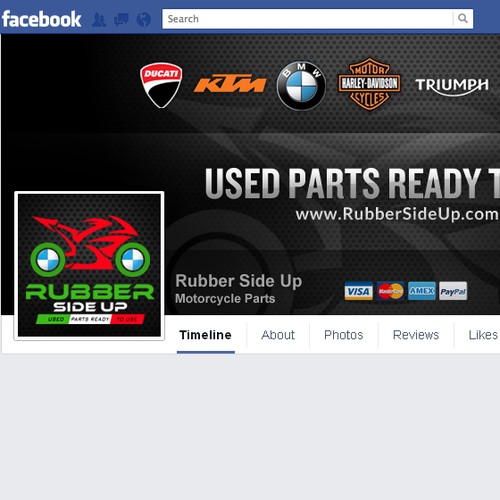 Create Facebook Cover for Online Motorcycle Parts Company