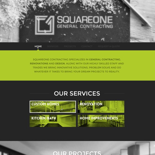 Web-Design proposal for SquareOneContracting
