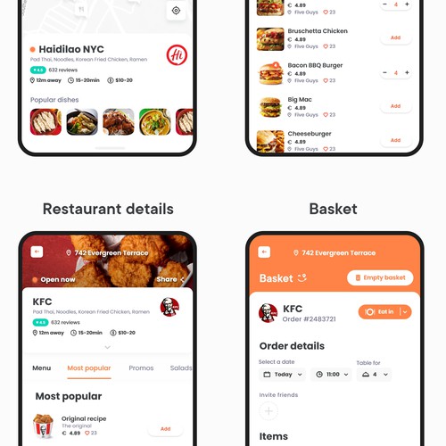 Entry for an app food